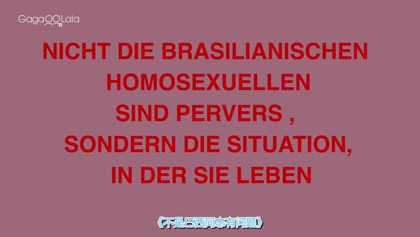不是巴西同志有问题 限制 Nicht die brasilianischen Homosexuellen sind pervers, sondern die Situation, in der sie leben